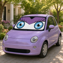 Purple Cute Eyes Cartoon Custom Car Windshield Sunshades