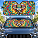 Elephant Mandala Custom Car Windshield Sunshades