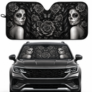 Calavera Girl Black Custom Car Windshield Sunshades