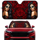 Calavera Girl Red Custom Car Windshield Sunshades