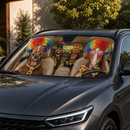 Driving Funny Horse Clowns Custom Car Windshield Sunshades