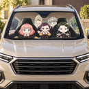 Spy x Family Anime Anya And Friends Driving Custom Car Windshield Sunshades