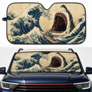 Shark Great Wave Custom Car Windshield Sunshades