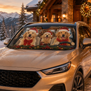 Christmas Golden Retriever Custom Car Windshield Sunshades