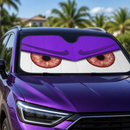 Purple Funny Angry Cartoon Eyes Custom Car Windshield Sunshades