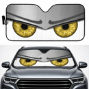 Silver Funny Angry Cartoon Eyes Custom Car Windshield Sunshades