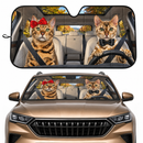Bengal Cat Couple Custom Car Windshield Sunshades