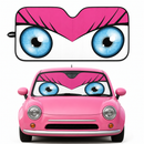 Pink Cute Eyes Cartoon Custom Car Windshield Sunshades