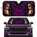 Calavera Girl Purple Custom Car Windshield Sunshades