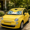 Yellow Cute Eyes Cartoon Custom Car Windshield Sunshades