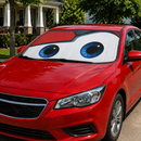 Red Cartoon Funny Surprise Eyes Custom Car Windshield Sunshades