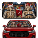 Christmas Skeleton Couple Custom Car Windshield Sunshades