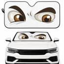 White Challenging Cartoon Eyes Custom Car Windshield Sunshades