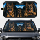 German Shepherd Family Driving Custom Car Windshield Sunshades