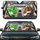 Funny M&M Chocolate Green Brown Driving Custom Car Windshield Sunshades