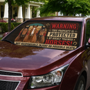 This Property Is Protected By Highly Trained Horses Custom Car Windshield Sunshades