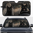 Funny Black Cats Driving Custom Car Windshield Sunshades