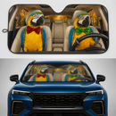 Blue Gold Macaw Parrot Custom Car Windshield Sunshades