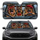 Rain German Shepherds Cute Custom Car Windshield Sunshades