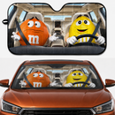 Funny M&M Chocolate Orange Yellow Driving Custom Car Windshield Sunshades