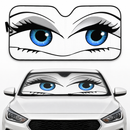 Funny Girly White Eyes Custom Car Windshield Sunshades