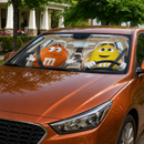 Funny M&M Chocolate Orange Yellow Driving Custom Car Windshield Sunshades