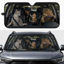 Funny Cat Family And Dog Custom Car Windshield Sunshades