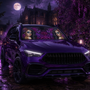 Calavera Girl Purple Custom Car Windshield Sunshades
