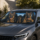 German Shepherd Family Driving Custom Car Windshield Sunshades
