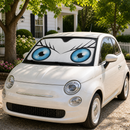 White Cute Eyes Cartoon Custom Car Windshield Sunshades