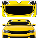 Power Rangers Megaforce Yellow Ranger Helmet Custom Car Windshield Sunshades