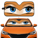 Funny Girly Orange Eyes Custom Car Windshield Sunshades