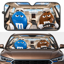 Funny M&M Chocolate Blue Brown Driving Custom Car Windshield Sunshades