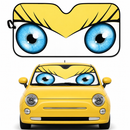 Yellow Cute Eyes Cartoon Custom Car Windshield Sunshades
