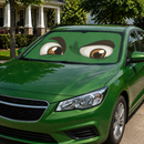 Green Challenging Cartoon Eyes Custom Car Windshield Sunshades
