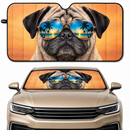 Pug Dog Summer Custom Car Windshield Sunshades