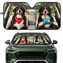 Bernese Mountain Dog Couple Custom Car Windshield Sunshades