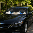 Funny Girly Black Eyes Custom Car Windshield Sunshades