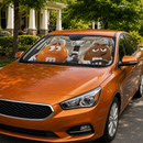 Funny M&M Chocolate Orange Brown Driving Custom Car Windshield Sunshades