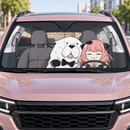 Spy X Family Anime Anya Evil Face And Bond Funny Custom Car Windshield Sunshades
