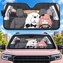 Spy X Family Anime Anya Evil Face And Bond Funny Custom Car Windshield Sunshades