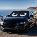 Cartoon Funny Angry Blue Eyes Custom Car Windshield Sunshades
