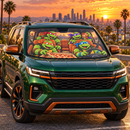 Classic Teenage Mutant Ninja Turtles Driving Custom Car Windshield Sunshades