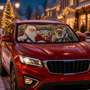 Santa Claus Reindeer Custom Car Windshield Sunshades