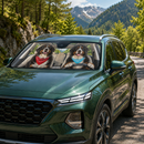 Bernese Mountain Dog Couple Custom Car Windshield Sunshades