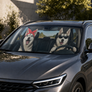 Funny Husky Couple Custom Car Windshield Sunshades
