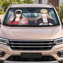 Spy x Family Anime Driving Cute Custom Car Windshield Sunshades