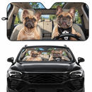 Bulldog Couple Custom Car Windshield Sunshades