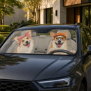 Corgi Family Car Windshield Auto Sun Shade Windshield Accessories Decor Gift
