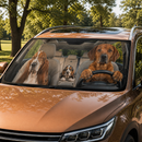 Basset Hounds Custom Car Windshield Sunshades